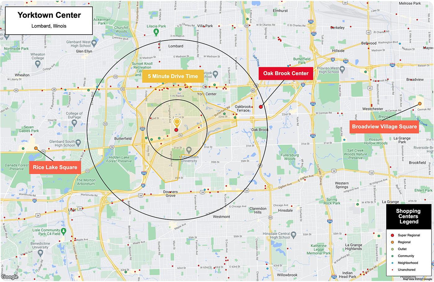 Yorktown center map