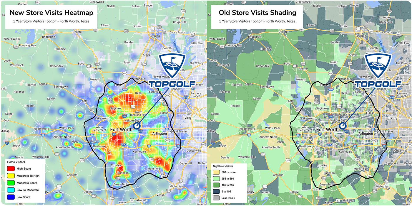 Store visit heatmap and shading comparison