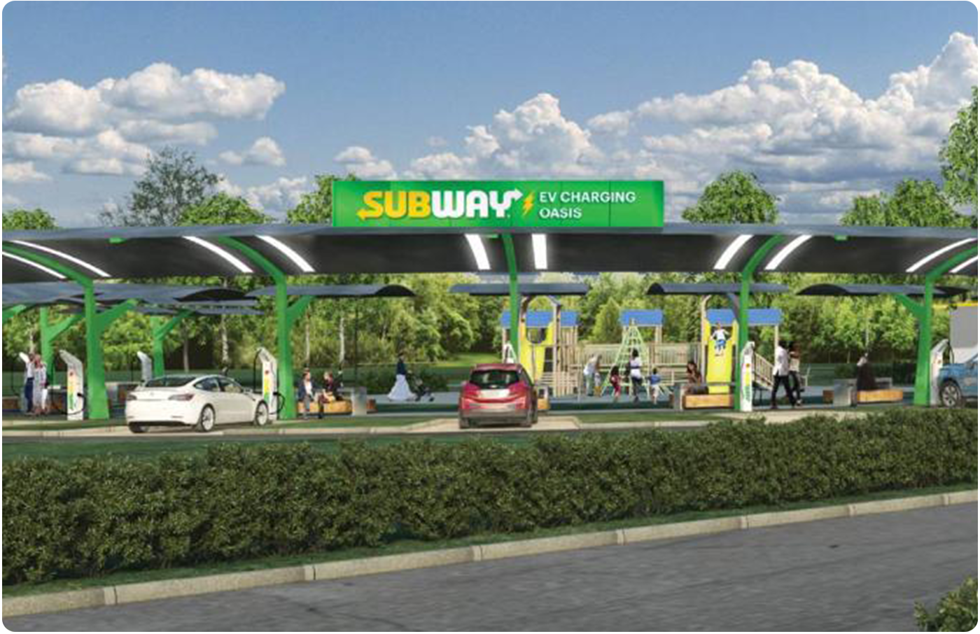 subway ev charging station