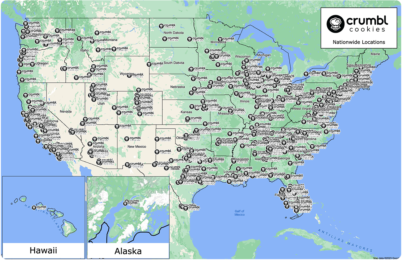 crumbl locations map