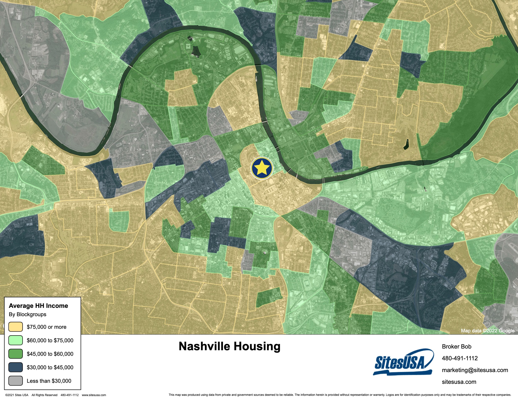Sample of household income shading