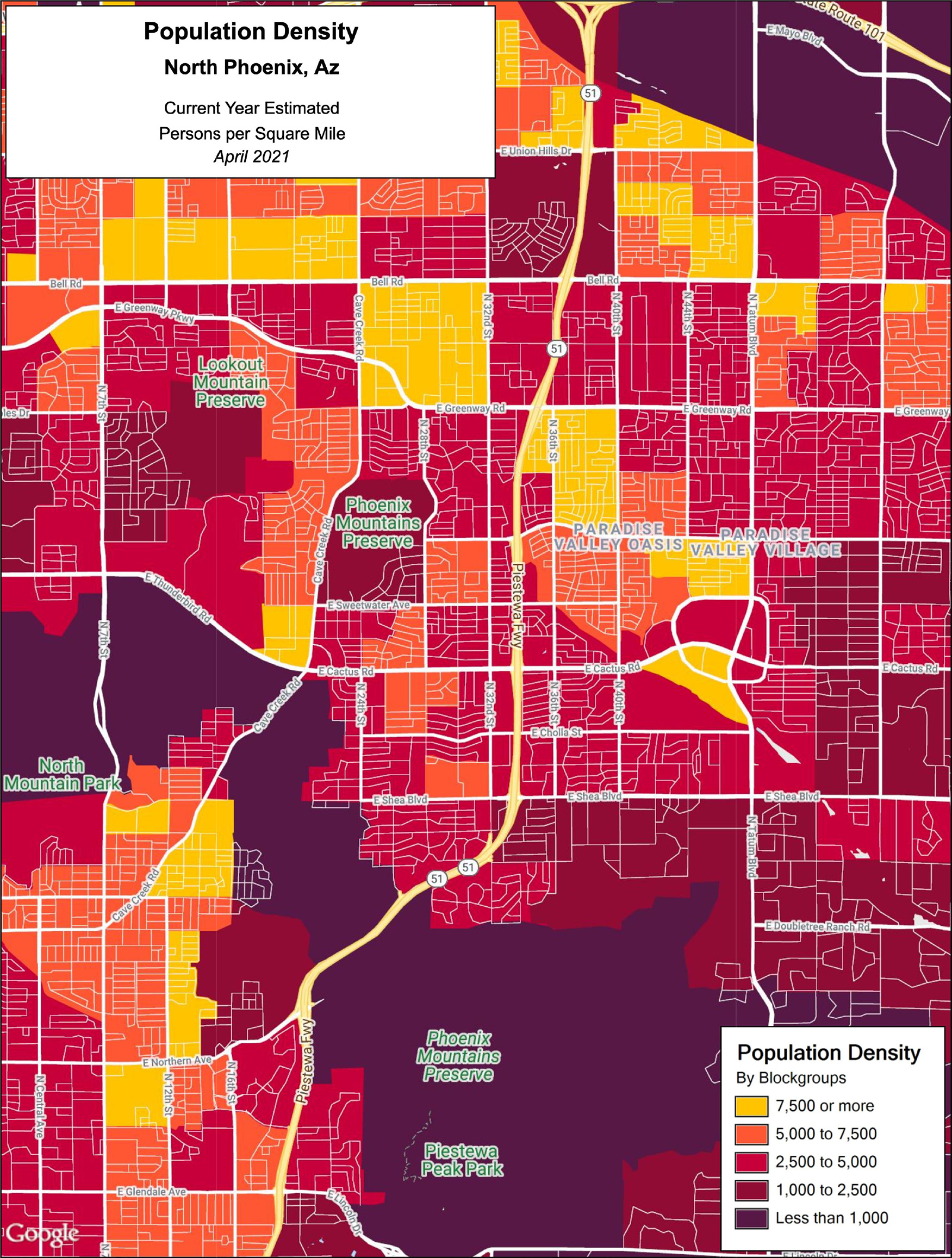 Sample of population density shading